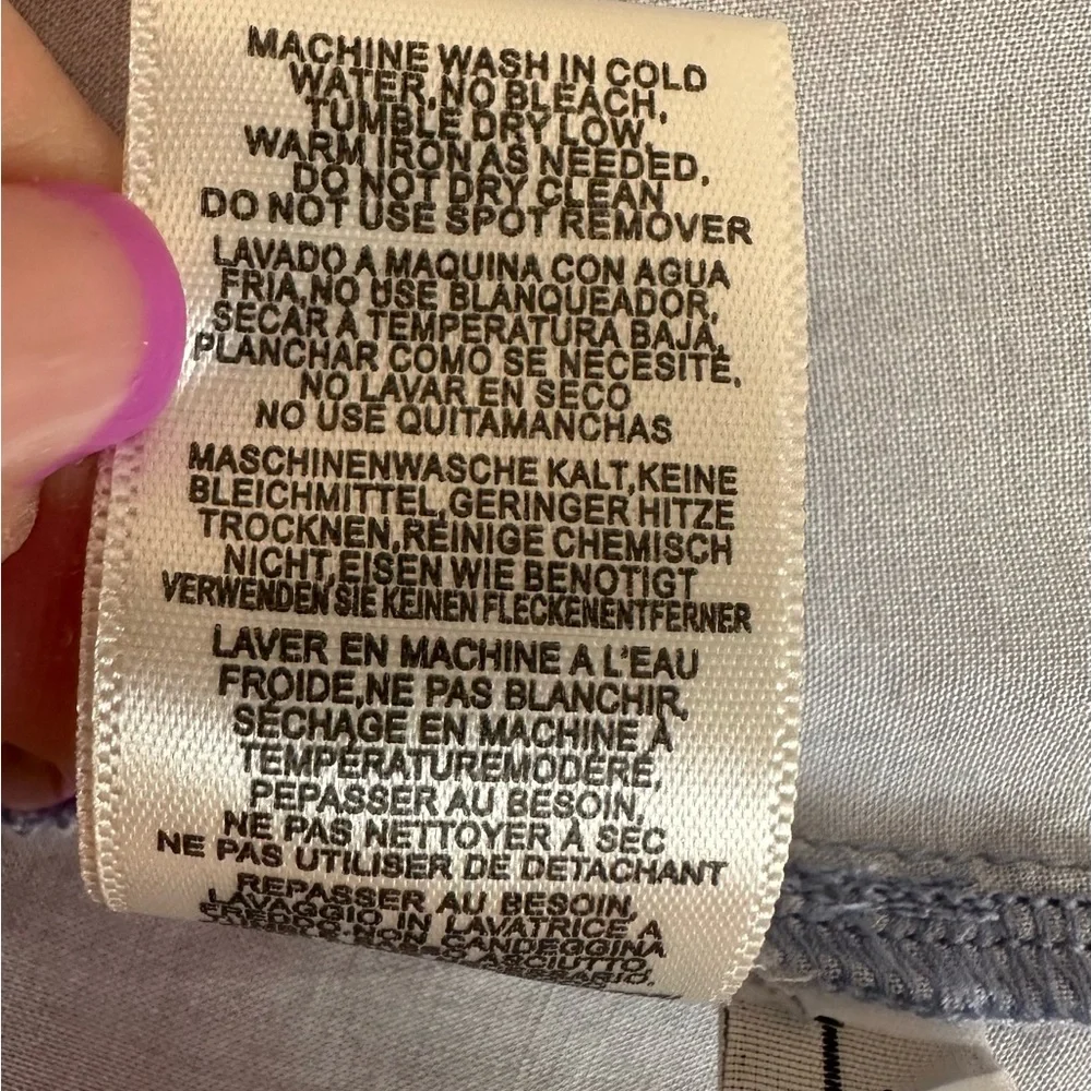 Anthropologie Cloth & Stone Flutter Slv Blouse Top Women’s L Blue Purple Ombre - Picture 7 of 11